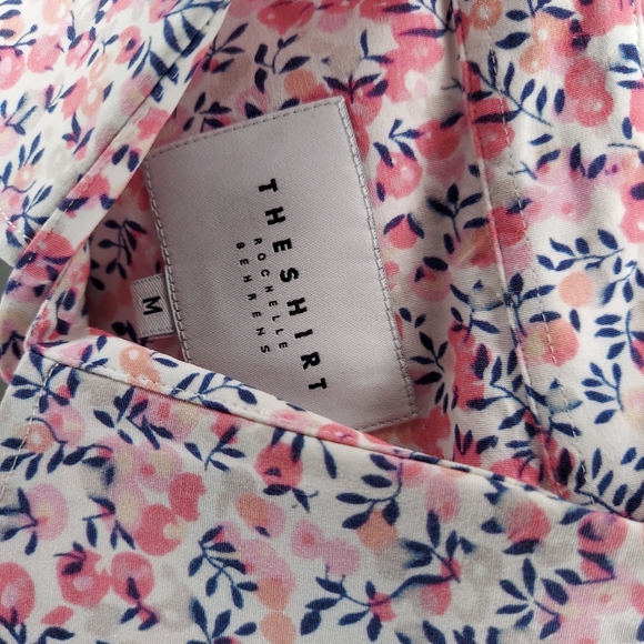 Rochelle Behrens The Shirt Button Collar Long Sleeve Floral Cotton Stretch Mediu - Picture 2 of 6